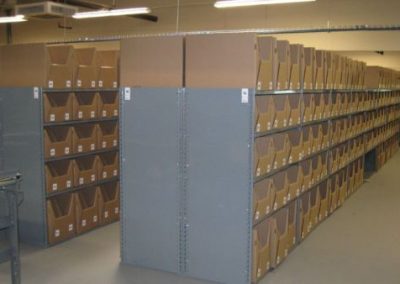 shelving with box orgainizer