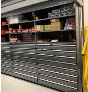 Greyshelving with drawers